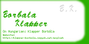 borbala klapper business card